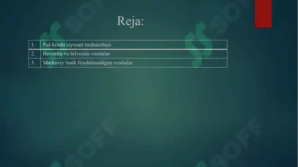 Pul kredit siyosati 2