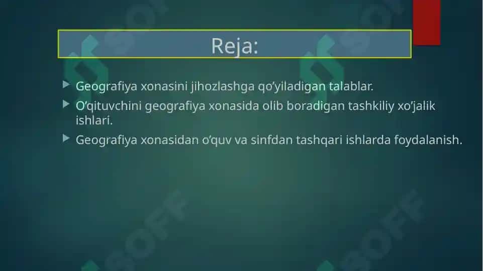 Geografiya o`qitish jarayonida o`quv jihozlaridan foydalanish 2