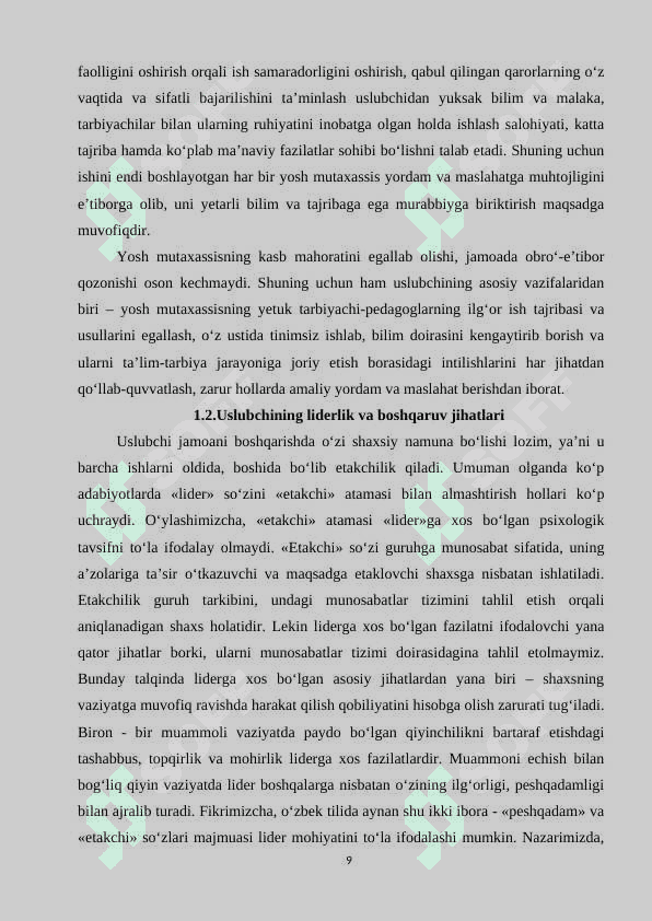 Maktabgacha ta’lim muassasasi uslubiy boshqaruvida uslubchi faoliyatining o’ziga xos xususiyatlari 8