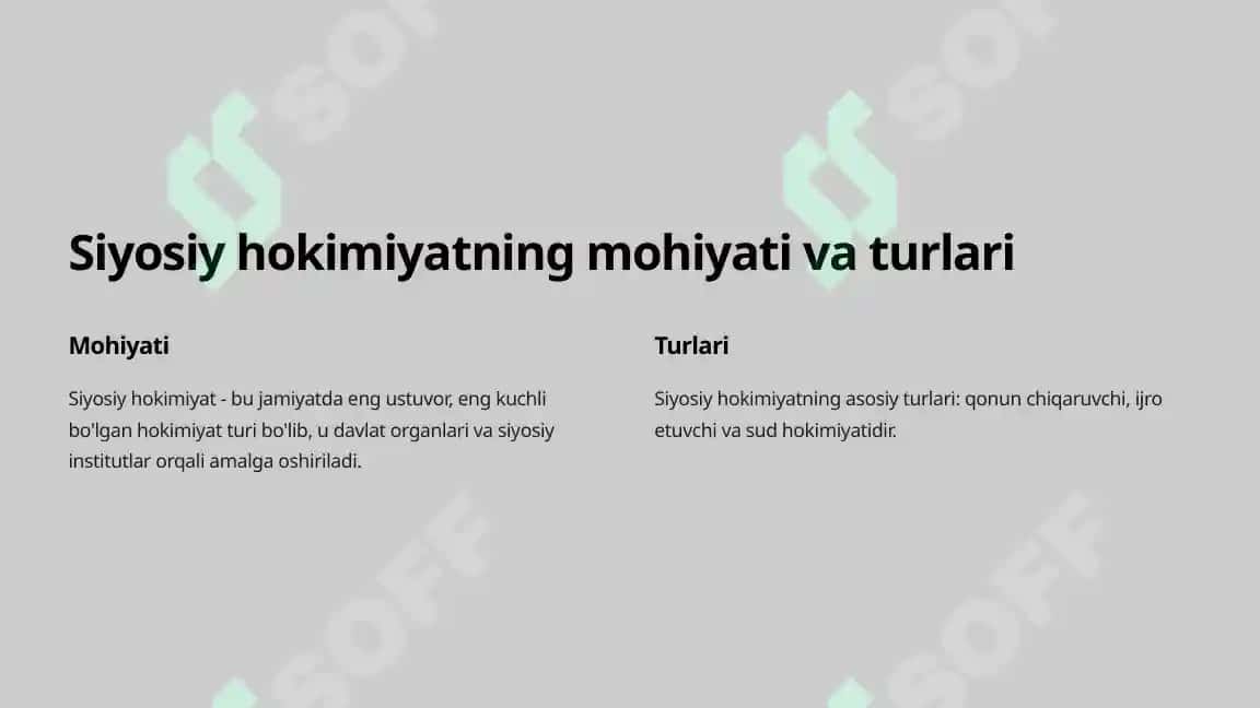 Siyosiy hokimiyat va uning o’ziga xos xususiyatlari 4