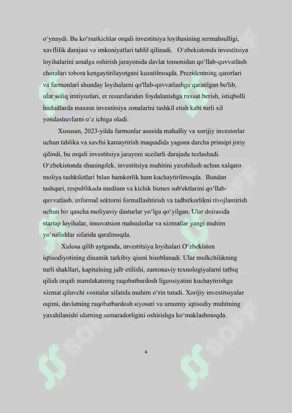 Investitsiya loyihalarini moliyalashtirishning mazmuni va mohiyati 4