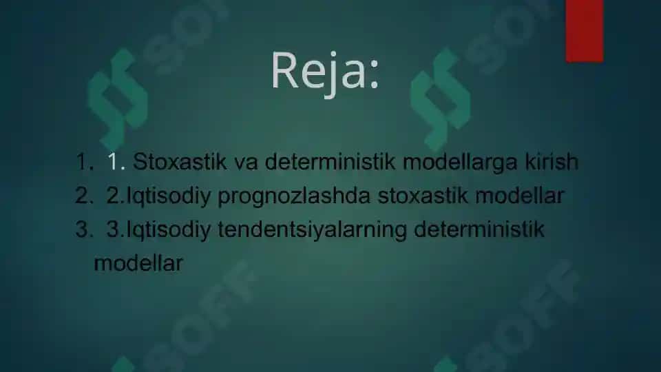 Iqtisodiy tahlilda stoxastik va deterministik modellarning qo’llanilishi 2