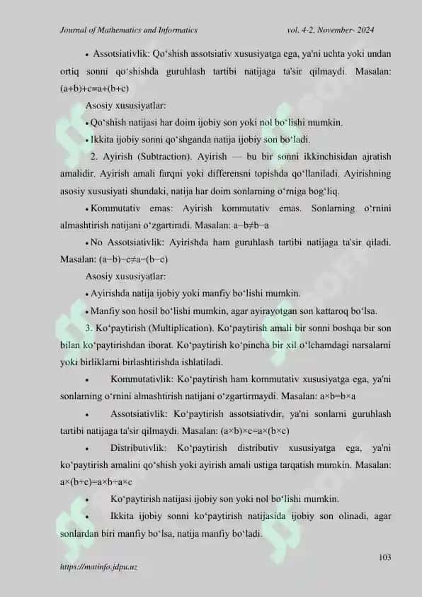 ARIFMETIK AMALLAR USTIDA ISHLASH 2