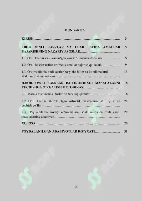 O‘nli kasrlar 2