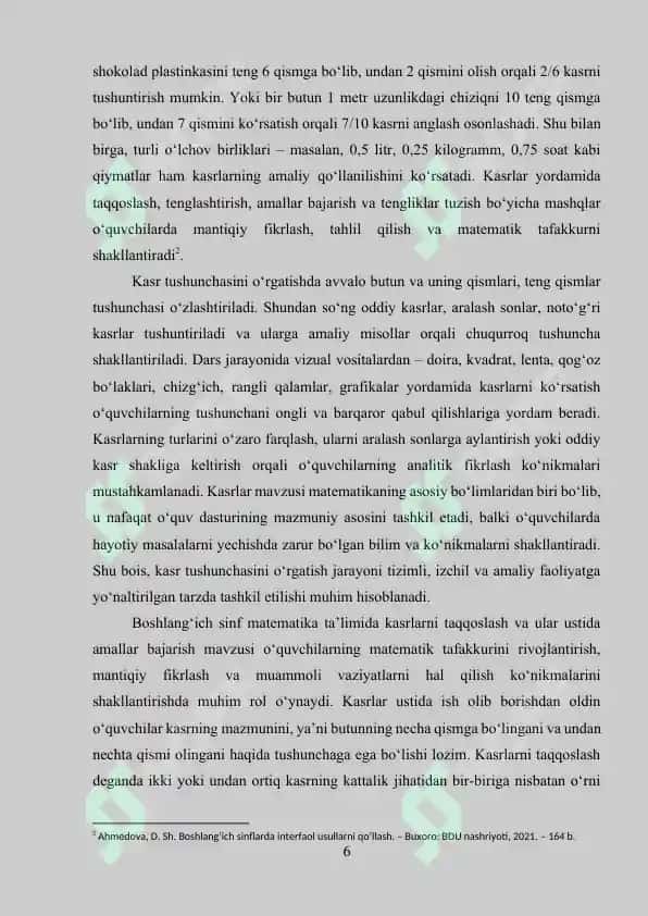 Kasr tushunchasi bilan tanishtirish metodikasi 6