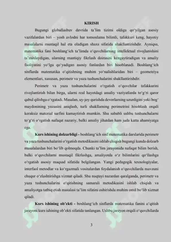 Boshlang‘ich sinflarda perimetr va yuza tushunchalarini o‘rgatish metodikasi 3