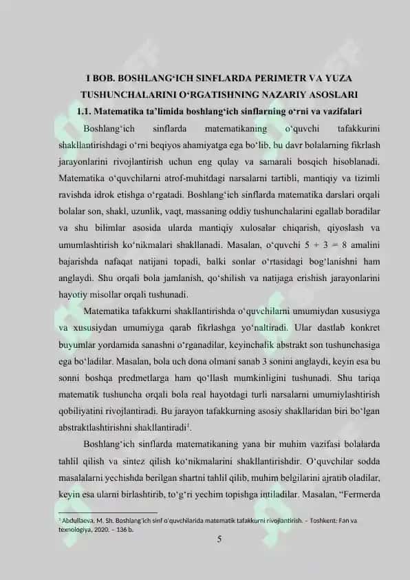 Boshlang‘ich sinflarda perimetr va yuza tushunchalarini o‘rgatish metodikasi 5