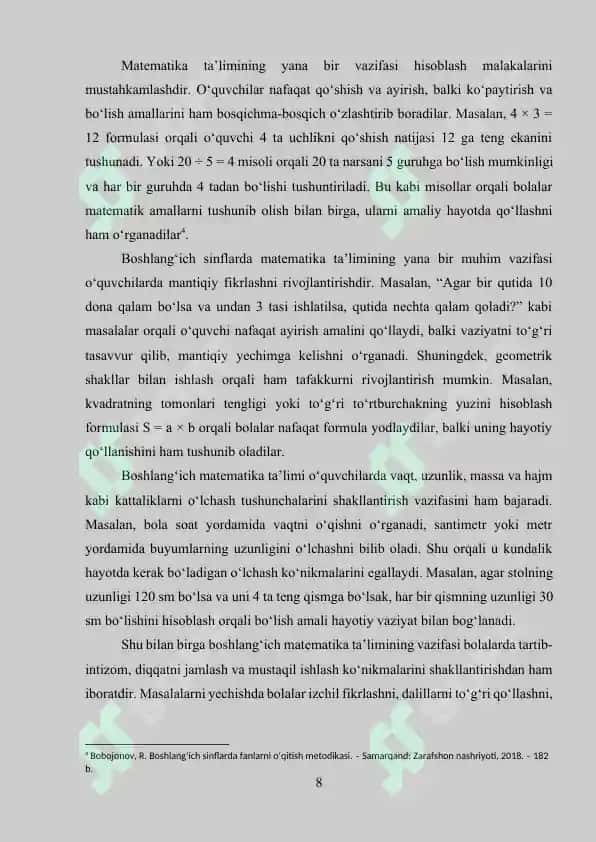 Boshlang‘ich sinflarda perimetr va yuza tushunchalarini o‘rgatish metodikasi 8