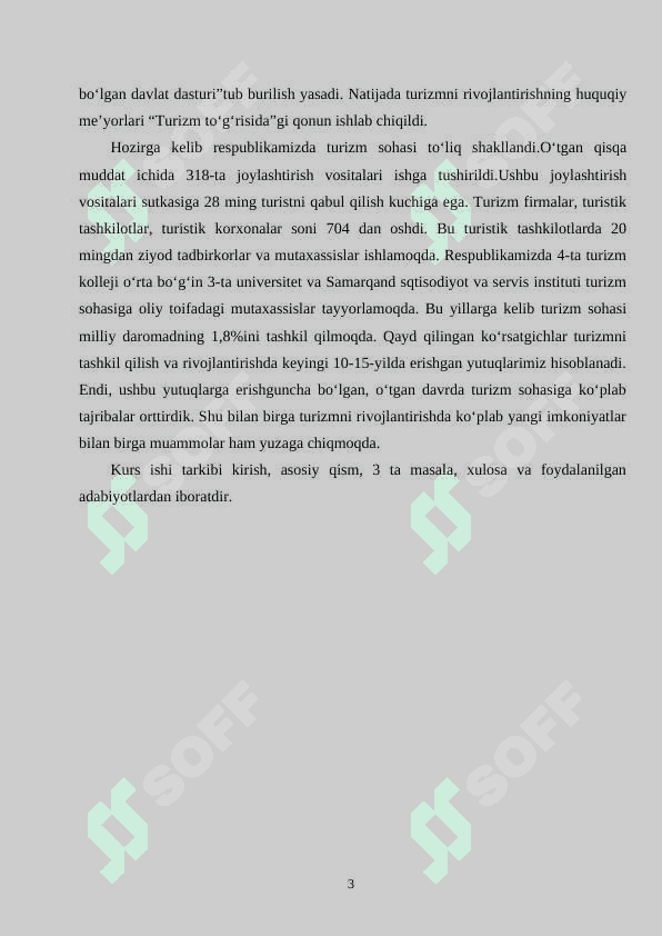 Turizmning mamlakat iqtisodiy-ijtimoiy hayotidagi o‘rni va ahamiyati 3