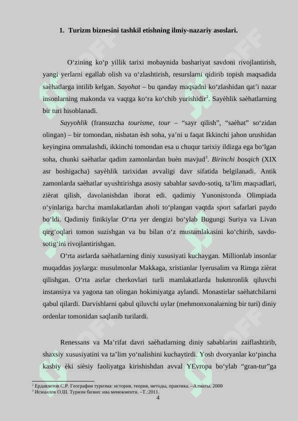 Turizmning mamlakat iqtisodiy-ijtimoiy hayotidagi o‘rni va ahamiyati 4