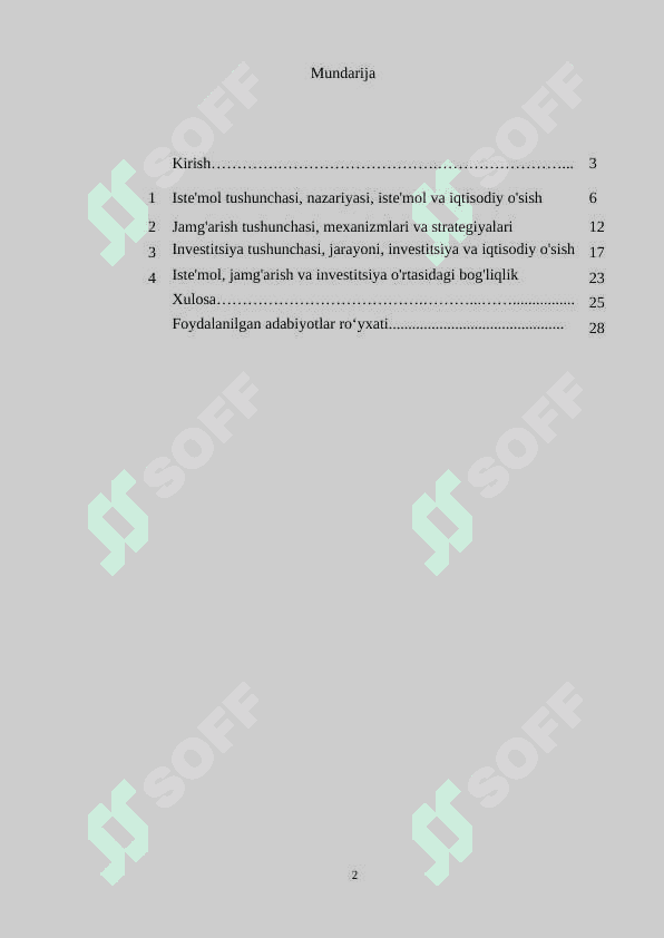 Iste'mol, jamg'arish va investitsiya 2