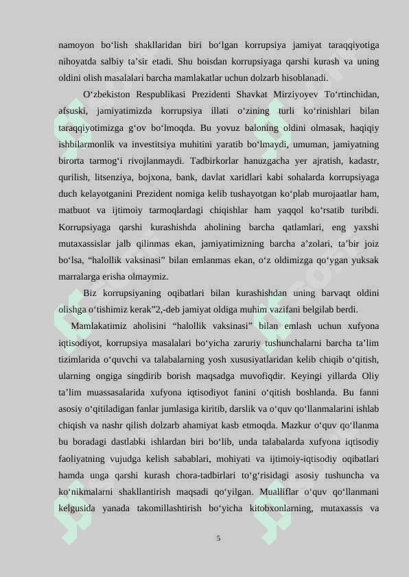 Xufyona iqtisodiyot tarkibi, xufyona iqtisodiyot faoliyatining oqibatlari 5