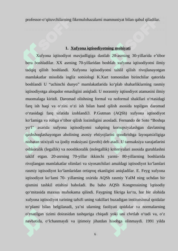 Xufyona iqtisodiyot tarkibi, xufyona iqtisodiyot faoliyatining oqibatlari 6