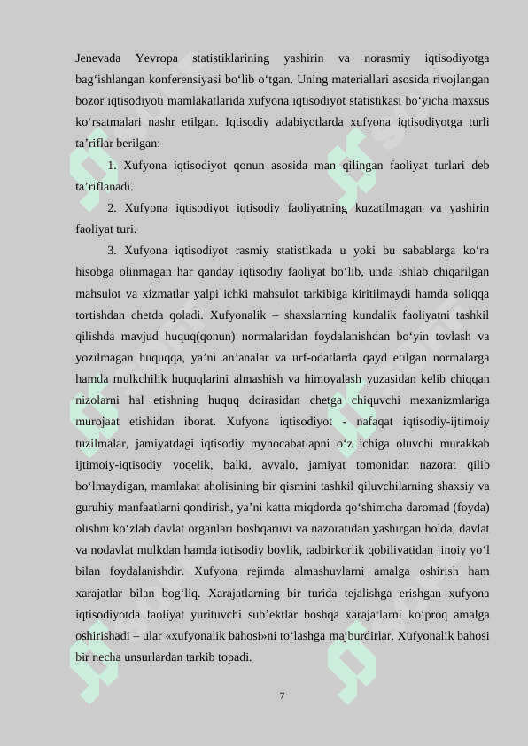 Xufyona iqtisodiyot tarkibi, xufyona iqtisodiyot faoliyatining oqibatlari 7