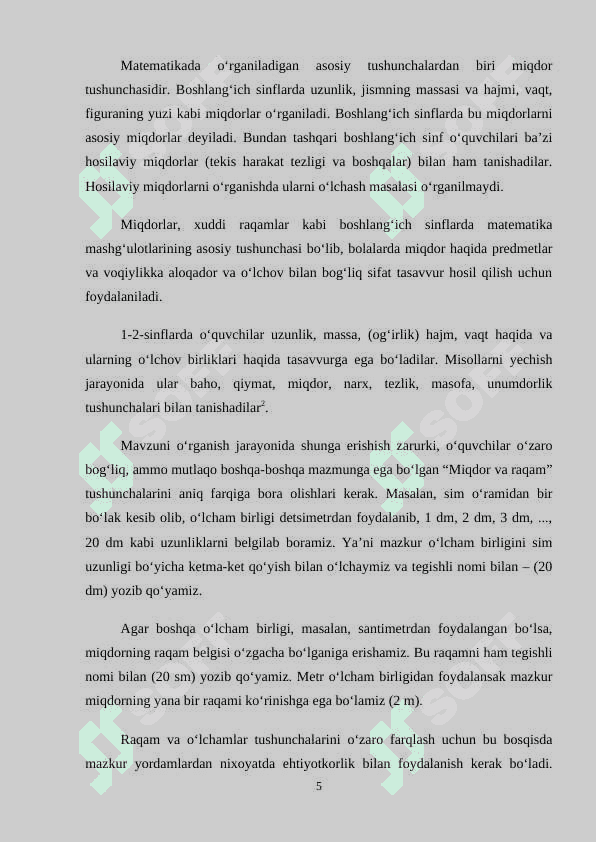 1-sinfda miqdor tushunchasini shakllantirish metodikasi 5
