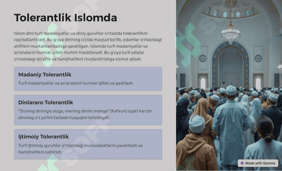 Islomda Inson Huquqlari Himoyasi, Ijtimoiy Tenglik va Tolerantlik G’oyalari 4