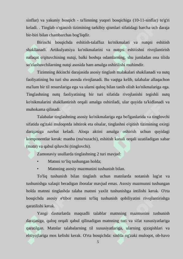 chet tilini o'qitishda tinglab tushuning didaktik tamoyillari 5