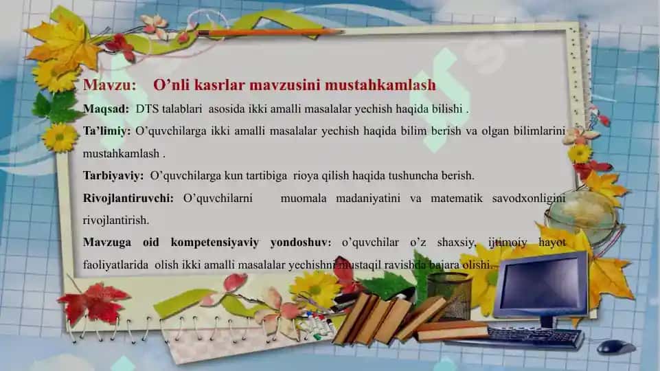 Ikki amalli masalalar yechish 2