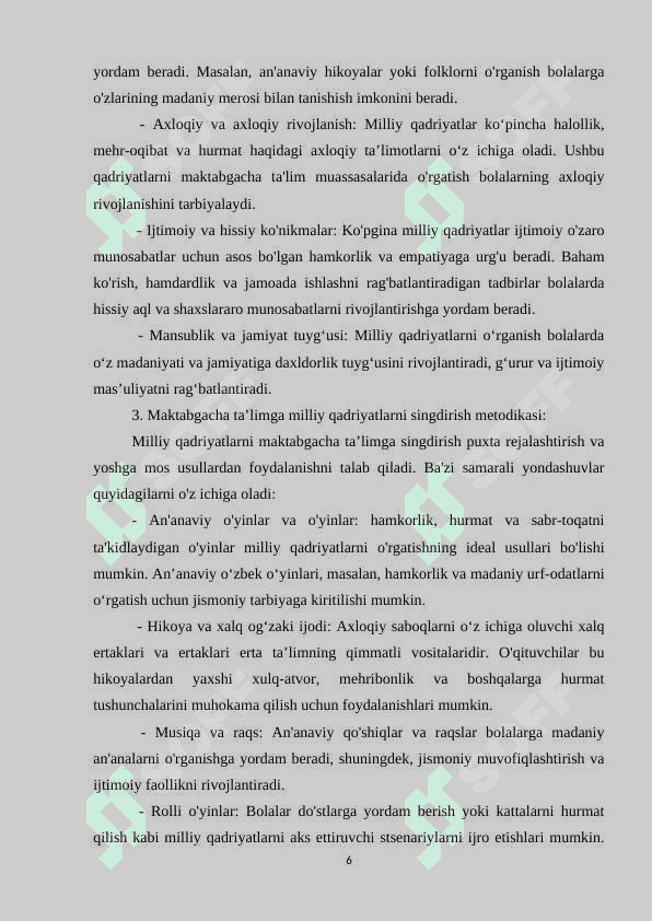 Maktabgacha ta'lim tashkilotlarida jismoniy tarbiyani tashkil etishda milliy qadriyatlardan foydalanish 6