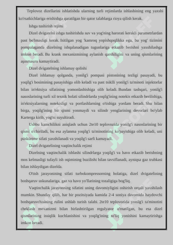 Ichki yonuv dvigatellarining atrof-muhitga zararli ta’sirini kamaytirish 2