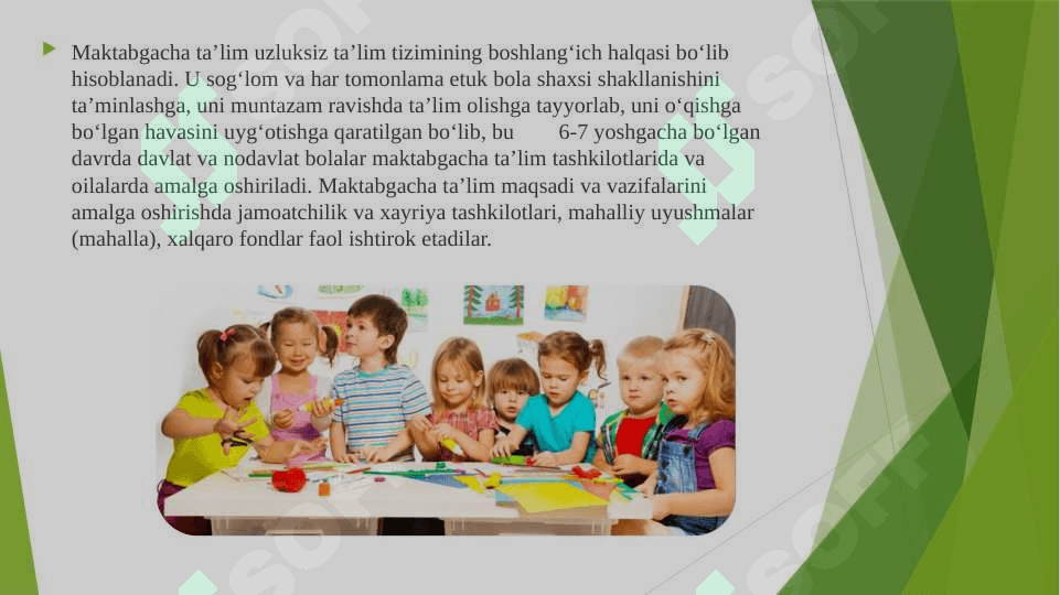 Maktabgacha taʼlimni tashkil etish vazifalari 3