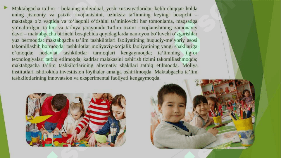 Maktabgacha taʼlimni tashkil etish vazifalari 4