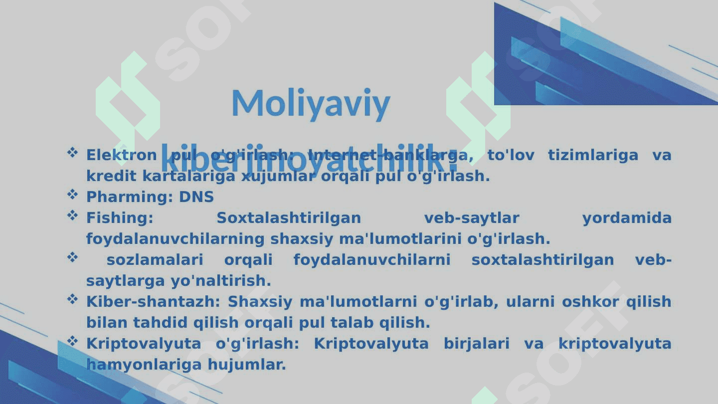 Kiberjinoyatchilikning zamonaviy ko'rinishlari 4