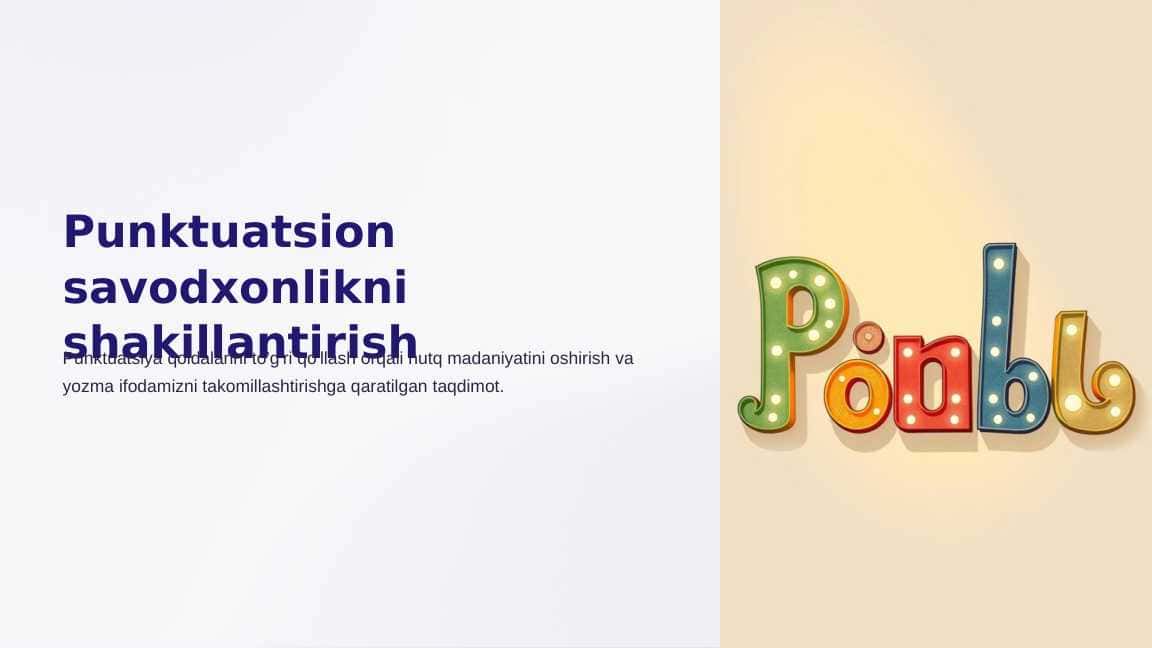 Punktuatsion savodxonlikni shakillantirish