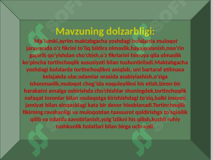 Tortonchoqlik psixokorreksiyasi. 3