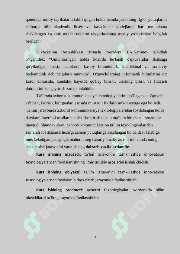Informatika darslarida o'quvchilar bilim malaka va ko'nikmalarini nazorat qilishni zamonaviy vositalari 4