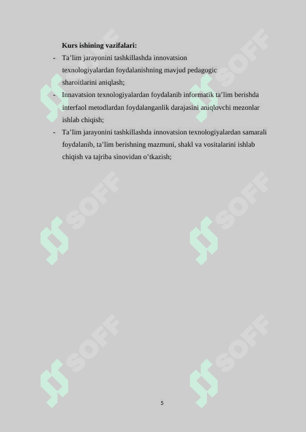 Informatika darslarida o'quvchilar bilim malaka va ko'nikmalarini nazorat qilishni zamonaviy vositalari 5