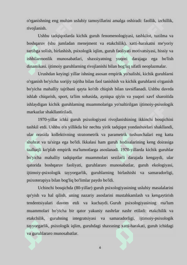 Kichik guruhlar psixologiyasi 6