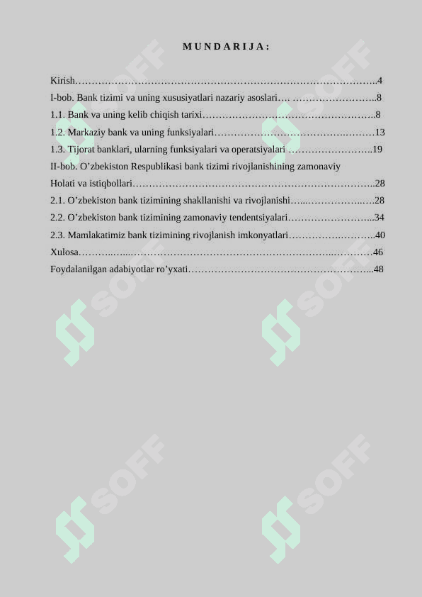 BANK TIZIMI-MOLIYA TIZIMINING TARKIBIY QISMI SIFATIDA. 2