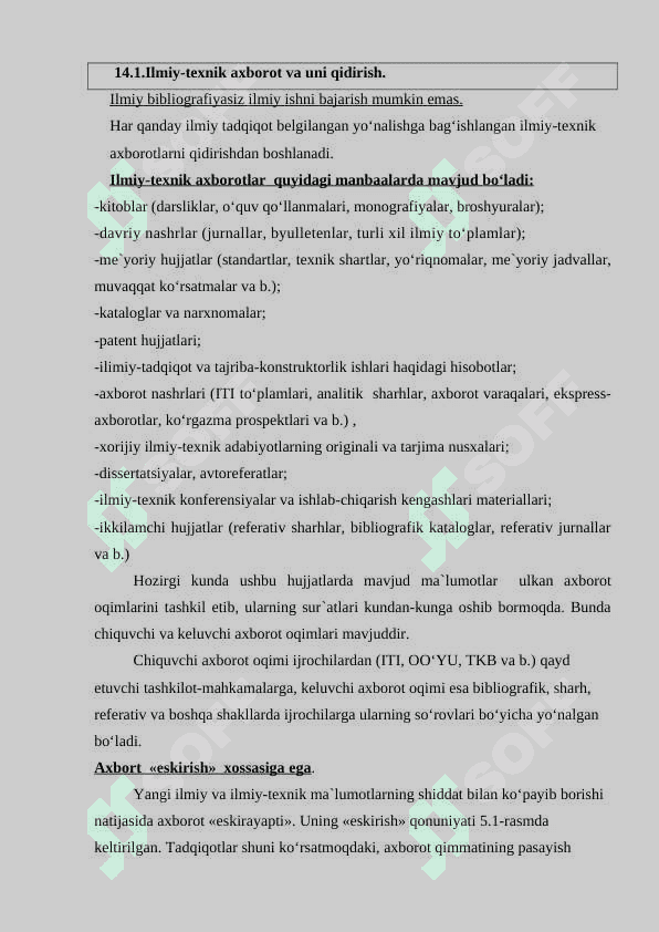 ILMIY- TEXNIK AXBOROTLARNI TAHLIL QILISH 2