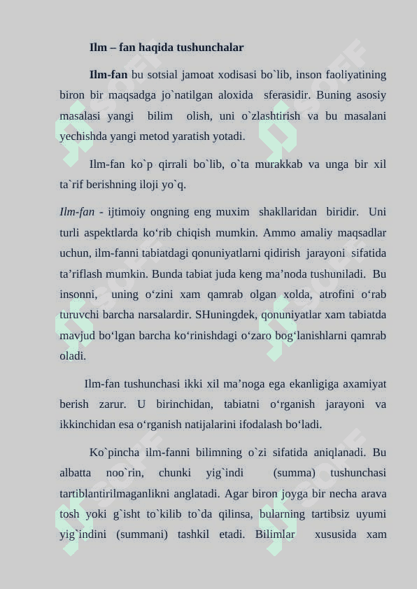 Inson va jamiyat rivojlanishida ilm fanning o’rni 2