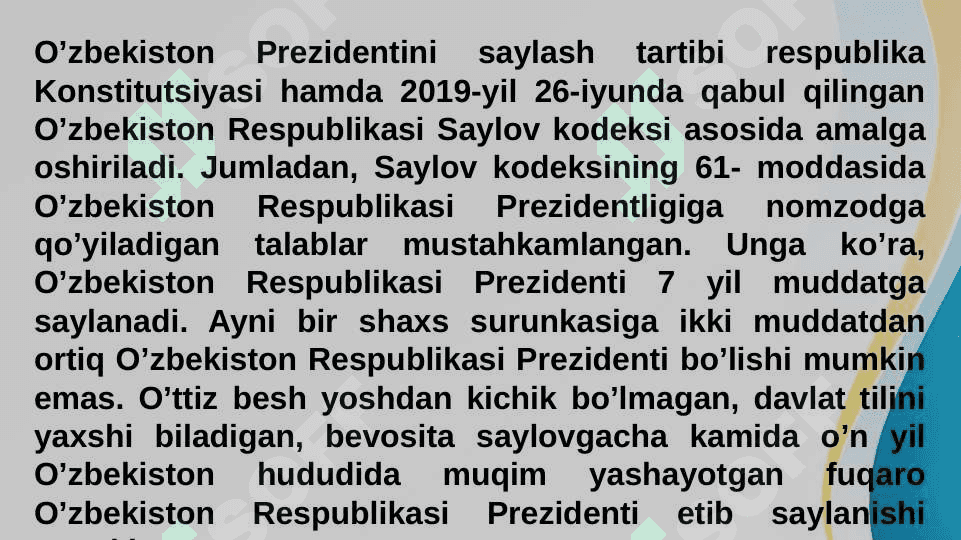Yangi tahrirdagi o`zbekiston respublikasi konstitutsiyasida davlat hokimyati tashkil etilishining kanistutsiyaviy asosla 3