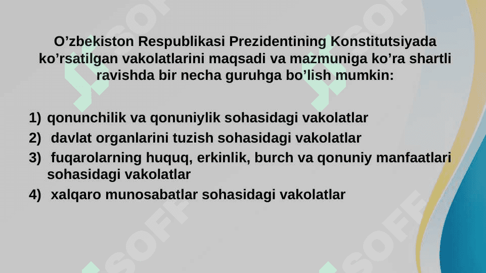 Yangi tahrirdagi o`zbekiston respublikasi konstitutsiyasida davlat hokimyati tashkil etilishining kanistutsiyaviy asosla 4
