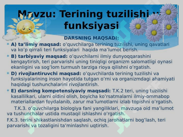 Terining tuzilishi va funksiyasi 2