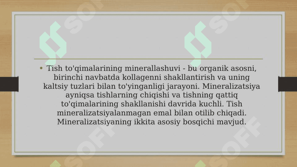 Tish qattiq to'qimalarida mineral tuzlar almashunuvi 2