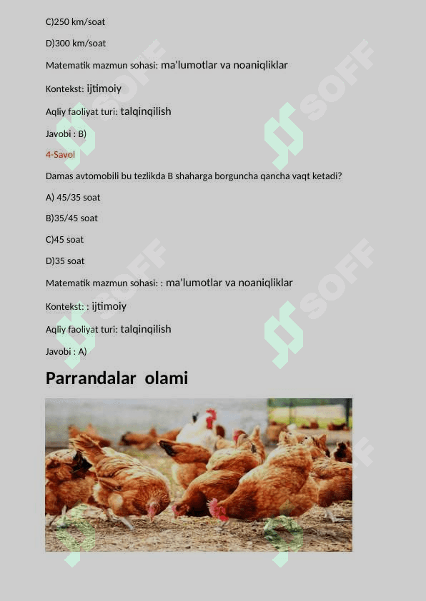 pisa baholash tizimi 8