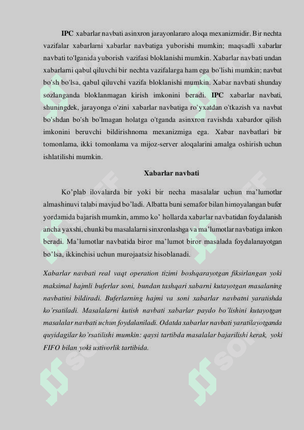 O’rnatilgan operatsion tizimlarda xabarlar navbati 6