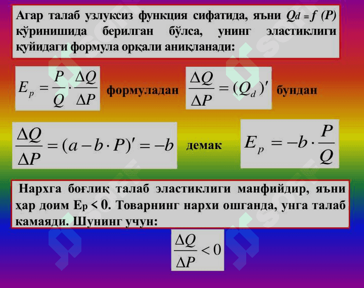 TALAB VA TAKLIF ELASTIKLIGI 5