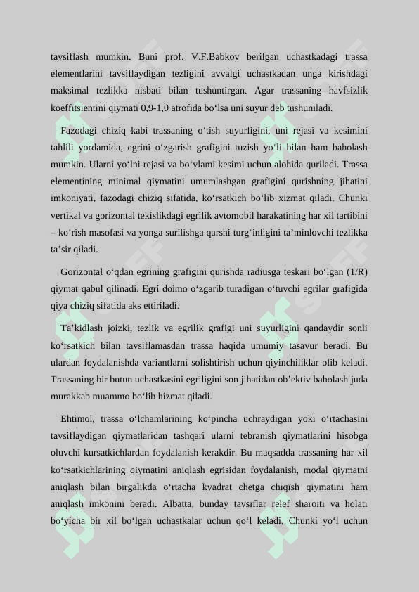 Avtomobil yo’lining fazoviy ravonligi 3