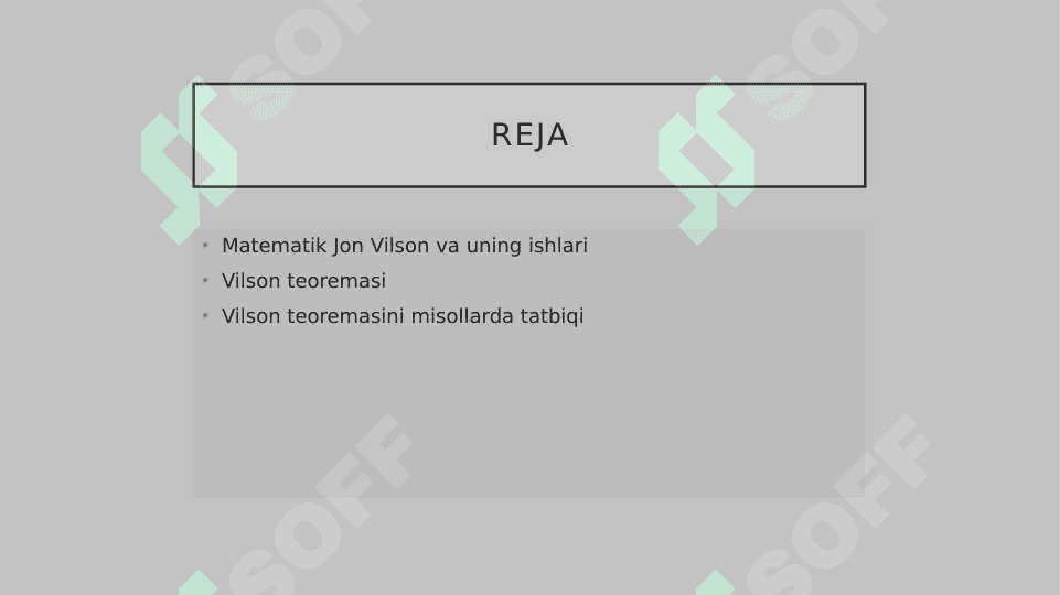 Vilson teoremasi 2