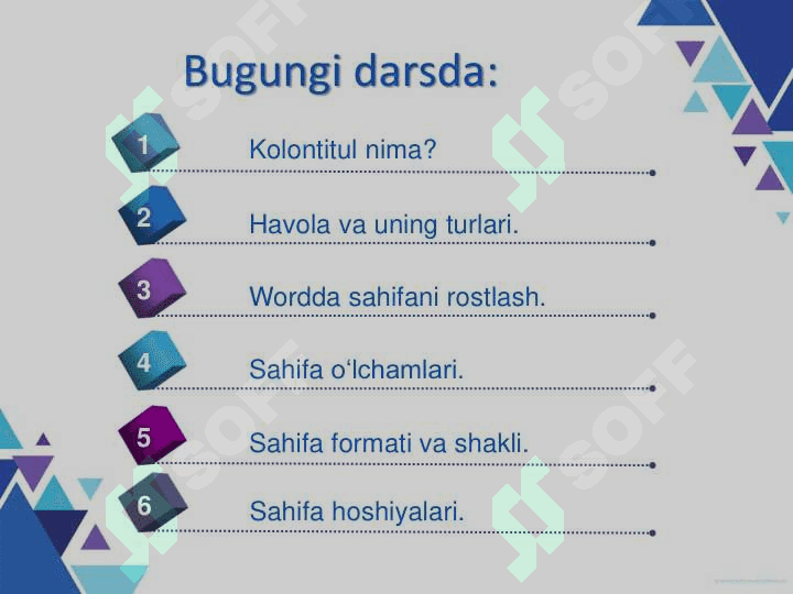 MS WORD da KOLONTITUL va HAVOLA o'rnatish 2