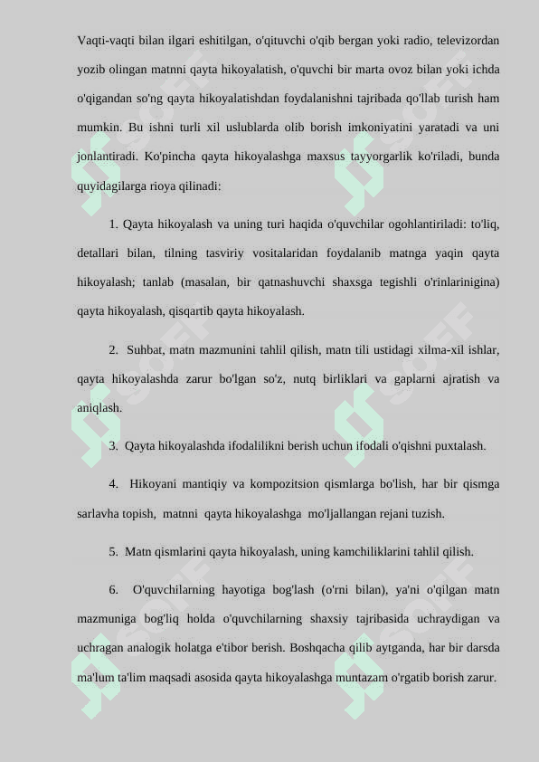Bog’lanishli nutq. Og’zaki qayta hikoya qilish va yozma bayon. Bog’lanishli nutq.  Og’zaki hikoya va yozma insho 8