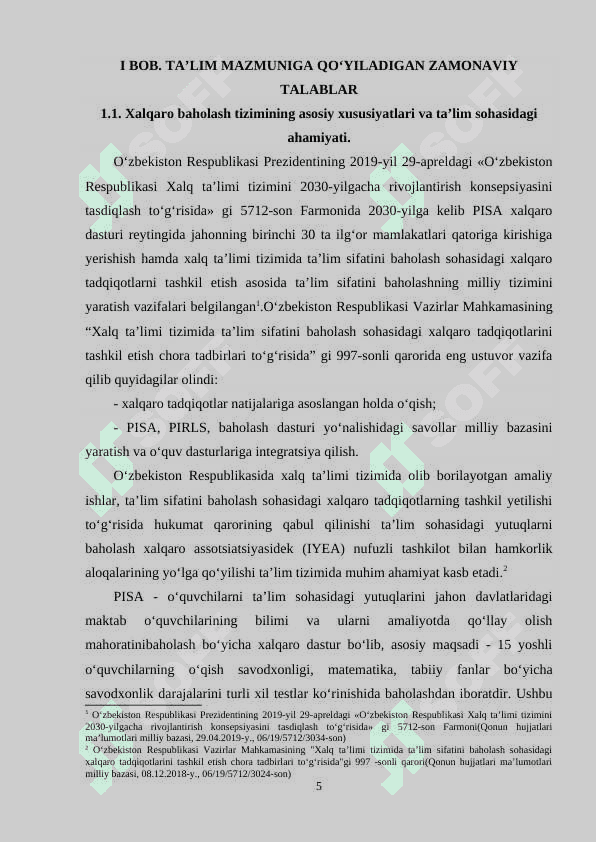 Ta’lim sifatini baholashning xalqaro tizimi 5