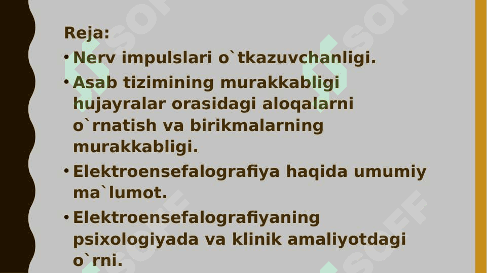 Impulsli faoliyatni qayd etish. Elektroensefalografiya 2