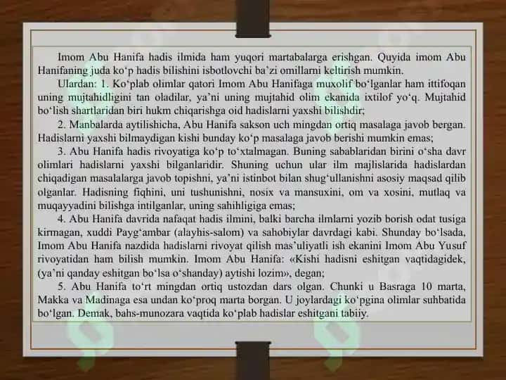 Markaziy Osiyo tarixida Hanafiya mazhabining o`rni 3