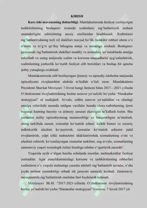 Kadrlar menejmenti yonalishi kurs ishi 4